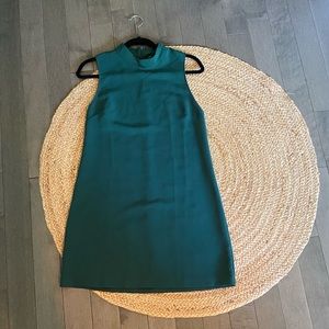 High neck green dress